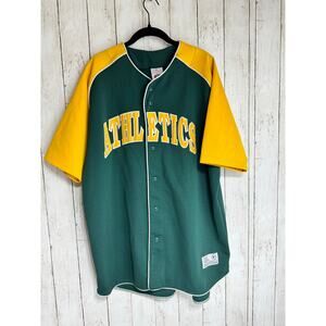Athletics Baseball Jersey XL Green & Yellow True Fan MLB Genuine Merchandise